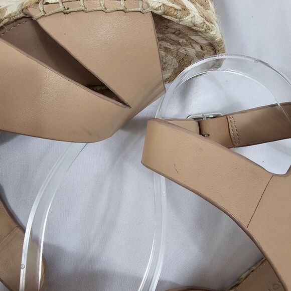 Sigerson Morrison Arien Platform Wedge Espadrille Sandals in Beige Nude - Size 7 - Picture 8 of 12
